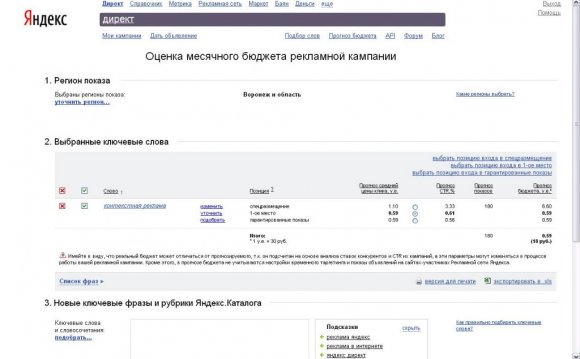 Результаты оценки трафика в